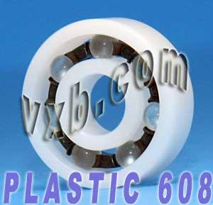 Plastic Bearing POM 608 Glass Balls 8x22x7 Miniature - VXB Ball Bearings