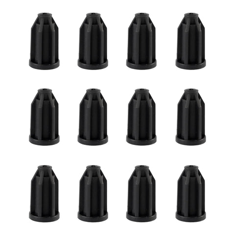 12 Pack Plastic Caster Socket Sleeves For Chair Wheels Round Inserts For One Inch Wheel Diameter And Seven Sixteenth Inch Inside Stem