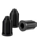 12 Pack Plastic Caster Socket Sleeves For Chair Wheels Round Inserts For One Inch Wheel Diameter And Seven Sixteenth Inch Inside Stem Durable Black Plastic Mounting Sockets With Easy Installation.