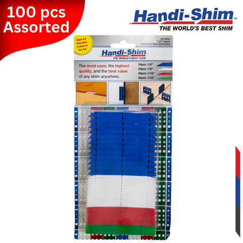 Heavy Duty Reusable Plastic Construction Shims Set Of 100 For Spacing Leveling And Plumbing Projects In Four Sizes