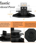 Adjustable Deck Support Pedestals 24 Pack Paver Leveling System DIY Friendly From One And Three Sixteenths Inches To Two And Three Eighths Inches For Raised Decks Sheds Pathways Greenhouse Floors Outdoor Foundations diagram