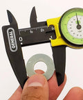 Plastic Dial Caliper 0 To 6 Inch Range With Inside Outside Depth And Step Readouts Lightweight Fiberglass Reinforced Body