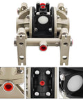 Raodelupe 66605J-3EB 1/2 Inch Plastic Diaphragm Pump front and close-up views, compatible with Ingersoll Rand ARO Air Compressor