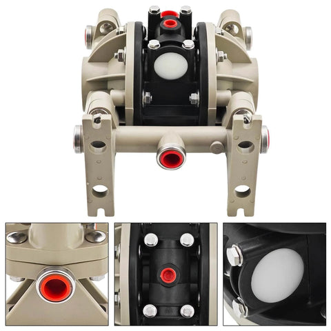 Raodelupe 66605J-3EB 1/2 Inch Plastic Diaphragm Pump front and close-up views, compatible with Ingersoll Rand ARO Air Compressor