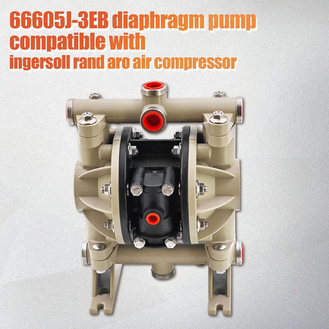 Front view of Raodelupe 66605J-3EB 1/2 Inch Plastic Diaphragm Pump Compatible with Ingersoll Rand ARO Air Compressor 66605J3EB