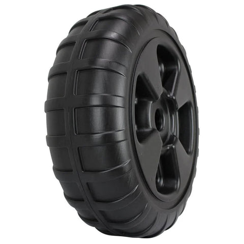 Heavy-Duty Plastic Roll-In Dock and Boat Lift Wheel, 24 Inch Diameter, Black, 800 Lb Capacity, Maintenance-Free, Side View