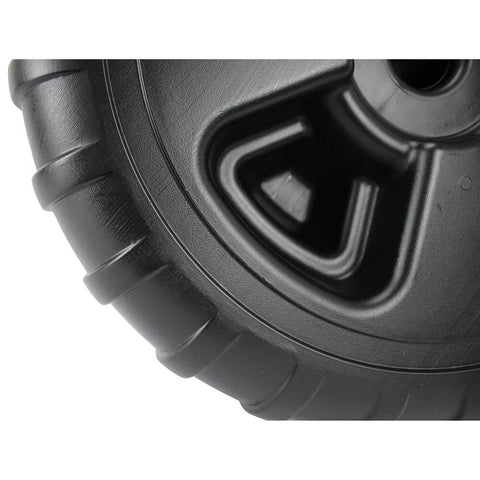 Heavy-Duty Plastic Roll-In Dock and Boat Lift Wheel, 24 Inch Diameter, Black, 800 Lb Capacity Per Wheel, close-up of tread