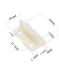 10 Pcs Plastic Door Floor Guides For Wooden Sliding Doors Bottom Guide Milky White 44x26x17mm With 2.2mm Hole Diameter