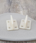 10 Pcs Plastic Door Floor Guides For Wooden Sliding Doors Bottom Guide Milky White 44x26x17mm With 2.2mm Hole Diameter