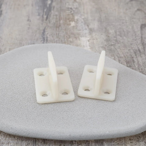 10 Pcs Plastic Door Floor Guides For Wooden Sliding Doors Bottom Guide Milky White 44x26x17mm With 2.2mm Hole Diameter