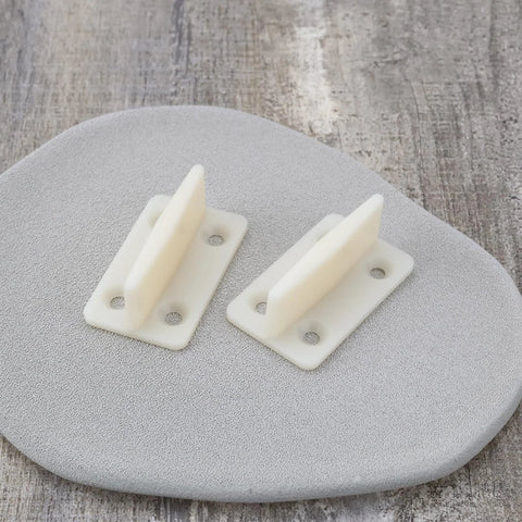 10 Pcs Plastic Door Floor Guides For Wooden Sliding Doors Bottom Guide Milky White 44x26x17mm With 2.2mm Hole Diameter
