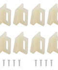 8 Piece Plastic Door Bottom Track Kit With 8 Screws For Sliding Door Track System White N7015 Wheel Fixing Clips