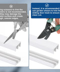 Comparison of cutting tools for white plastic sliding door track set for one quarter inch thick glass panels for closet and cabinet doors includes upper and lower rails, three feet long, two sets, white plastic construction for smooth, quiet operation and easy maintenance.