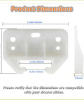Dimensions of 12 Pack Plastic Drawer Guides Center Mount Rails And Brackets White Replacement Parts for dressers and cabinets.