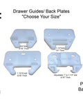 Plastic Drawer Guides and Back Plates for Kitchen Dresser Drawers Durable Replacement Parts with Fixings, Adjustable 1 to 1.5 inches, 4 Pack