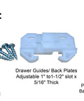 Plastic Drawer Guides And Back Plates For Kitchen Dresser Drawers Durable Replacement Parts Adjustable From One To One And A Half Inches With Five Sixteenths Of An Inch Hardware Includes All Fixings Four Pack To Fit Various Drawer Widths And Prevent