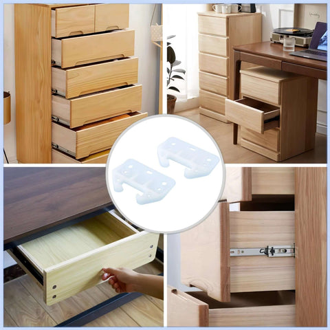12 Pack Plastic Drawer Guides Center Mount Rails And Brackets White Replacement Parts For Dresser Cabinet Closet Drawers To Ensure Smooth Operation Prevent Sagging And Drawer Tip Outs with images of drawers