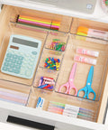 Clear Plastic Drawer Organizer Set 25 Pieces in Four Sizes for Makeup Vanity Bathroom Kitchen and Office Declutter Drawer Space