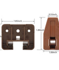 Plastic Drawer Slides And Guides 2 Pack For Center Mount Cabinet Rails with installation screws shown with dimensions