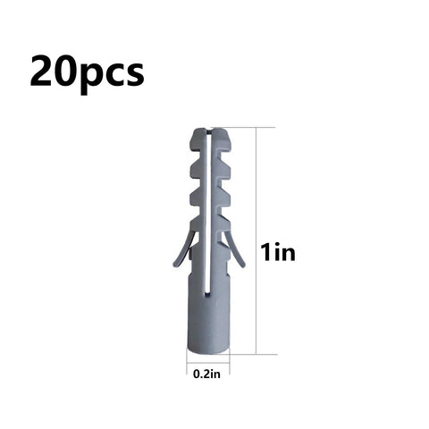 20pcs gray plastic anchors from Complete 274 Pcs Drywall Anchors And Screws Kit For Brick And Concrete Walls Includes Plastic Anchors And Zinc Screws