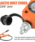 Heavy Duty 10 Ton Hydraulic Ram Jack Kit With Porta Power Lifting Cylinders close-up showing ZG3/8 joint with plastic dust cover