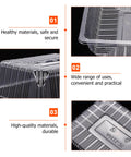 Close-up of striped plastic container corners highlighting durability and material quality
