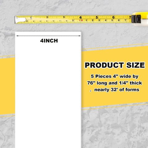 Five Piece Flexible Plastic Concrete Form Set 4x76 inches size guide.