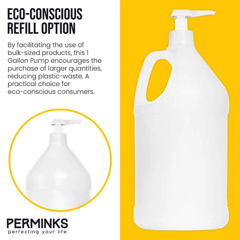 1 Gallon Pump Dispenser for Shampoo, Detergent, Lotion & Body Wash, Liquid Dispenser Pump for Condiments and Paints - front view