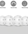 Image of 50PC Plastic Golf Training Balls 42 mm for Indoor Putting Green Backyard Outdoor Practice Equipment With 2 Ball Tees (White), showcasing rebound design and shape retention.
