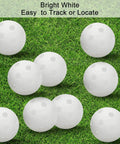 50PC Plastic Golf Training Balls 42 mm for Indoor Putting Green Backyard Outdoor Practice Equipment With 2 Ball Tees (White)