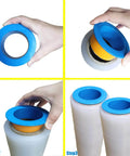 3 Pairs Plastic Stretch Film Hand Saver Handles For 3 Inch Core Wrap Film Manual Puller Grip For Shipping Packing Pallet And Moving Supplies Reusable Waterproof Plastic Tool in use, step-by-step installation.