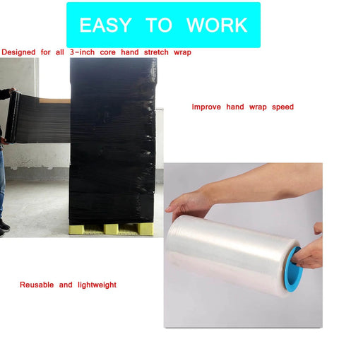3 Pairs Plastic Stretch Film Hand Saver Handles For 3 Inch Core Wrap Film Manual Puller Grip For Shipping Packing Pallet