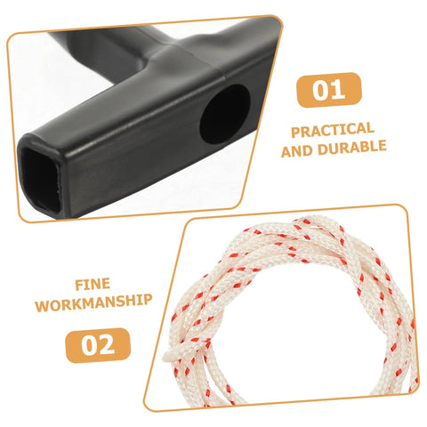 Close-up of plastic handle and durable cord from Five Pack Attic Pull Down Cord With Plastic Handle Replacement Kit for easy pull down operation.