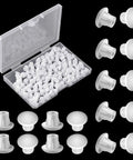 3/16 Inch Plastic Hole Plugs For Round Cabinet Holes And Shelf Covers, Clear 5 Mm Hole Plugs For Furniture Cupboards, 100 Pieces With Transparent Storage Box, Jetec