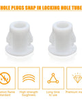 White Plastic Hole Plugs 6mm 1 Quarter Inch Flush Snap In Locking End Caps Pack Of 100 For Furniture Posts Pipes Tubes Fencing