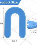 Diagram showing 1/16 Inch Plastic Horseshoe Shims U Shaped Tile Spacers for Tile Leveling System with detailed dimensions.
