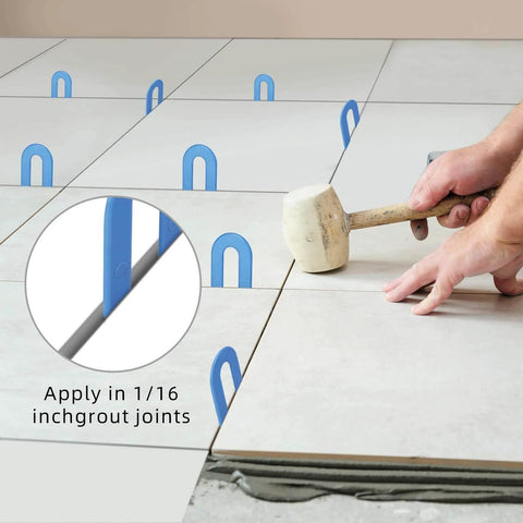 1/16 Inch Plastic Horseshoe Shims U Shaped Tile Spacers For Tile Leveling System Durable PVC 100 Pieces For Floor And Wall Tile Installation