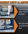 Gator Tail Leveling Shims For Grills And Smokers That Actually Work Stablelock Tech Plastic Wedges placed under grill wheels