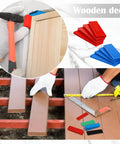 120 Pcs Plastic Flat Shims for leveling wooden deck, close up of red and blue shims, durable PP material for structural alignment
