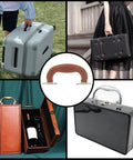 2 Pcs Plastic Luggage Handles Pull Handles For Suitcase Luggage Trunk And Musical Boxes With Mounting Screws 5.9 Inch Length Brown Red