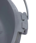 Close-up of grey oil bucket handle from Oil Bucket And Oil Gun Kit For Machine Pipe Threading Tools Handheld Plastic Oiler Barrel
