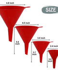 Set Of 5 Plastic Oil Funnels With Long Hose For Automotive Fluid Transfers, Large Flexible Fuel Funnel For Gasoline, Cars