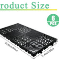 Black Six Pack Plastic Pallets 23.6 x 11.8 x 1.18 Inches with grid ventilation for multi-purpose storage.