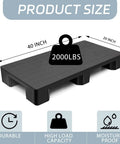 Plastic Pallet For Basement Storage Easy Stack Lightweight Floor Pallet 40 By 20 By Five And A Half Inches Black Up To 2000 Lbs Capacity