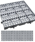Heavy Duty Plastic Pallets Three Pack Commercial Grade 11.8x11.8x1.8 Inches Waterproof Ventilated Grid Design Stackable