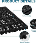 Lightweight 10 Piece Plastic Pallet Set 11.8 x 23.6 x 1.18 Inches With Grid Ventilation For Airflow And Grip, black surface detail