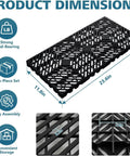 Lightweight 10 Piece Plastic Pallet Set 11.8 x 23.6 x 1.18 Inches With Grid Ventilation For Airflow And Grip Waterproof Floor Pallets