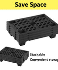 Heavy Duty Plastic Pallet Set For Basement Storage Lightweight Waterproof Interlocking Floor Pallets With Breathable Grids 2 Pack Indoor Outdoor Use Garage Kitchen Organization Durable HDPE By Jeracino showing stackable pallets