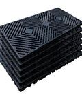 Six Pack Plastic Pallets 23.6 x 11.8 x 1.18 Inches Lightweight Moisture Proof Waterproof Floor Pallets stacked view