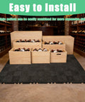 Six Pack Plastic Pallets 23.6 x 11.8 x 1.18 Inches Lightweight Moisture Proof Waterproof Floor Pallets in wine storage setup